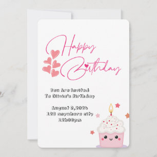 un an d'anniversaire rose design invitation