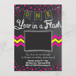 Un An Dans Une Invitation D'Anniversaire Flash