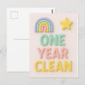 Un an Sobriété propre NA sobre carte d'anniversair (Devant / Derrière)