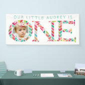 Un an Vieux Photo 1er Anniversaire Bannière de fêt (Salon professionnel)