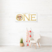 Un an Vieux Photo 1er Anniversaire Bannière de fêt (En situation)