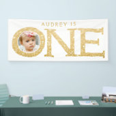 Un an Vieux Photo 1er Anniversaire Bannière de fêt (Salon professionnel)