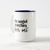 Un Ange Me Surveille Émail Camping Mug (Devant gauche)