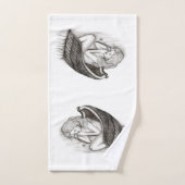 Un Angel endormi, noir et blanc (Serviette à main)