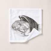 Un Angel endormi, noir et blanc (Gant de toilette)