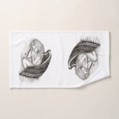 Un Angel endormi, noir et blanc (Serviette à main)