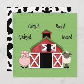Un anniversaire à Barnyard - Invitation à thème ag (Devant / Derrière)
