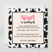 Un anniversaire à Barnyard - Invitation de filles  (Dos)