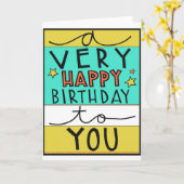 Un Anniversaire Très Heureux Pour Vous, Carte Anni (Fleur jaune)