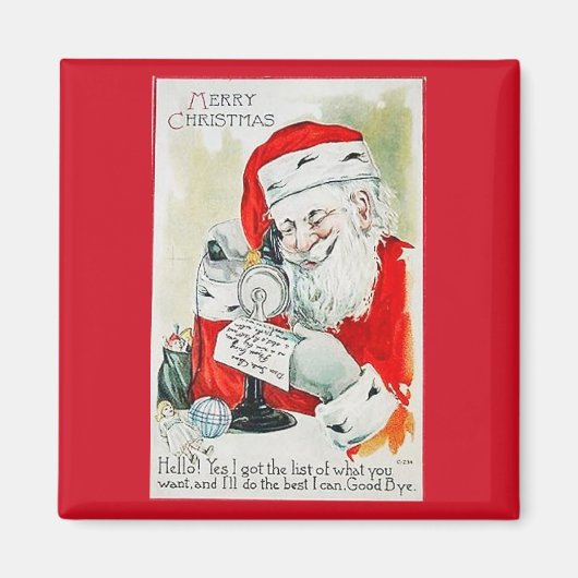 Un appel à Père Noël Vintage Magnet (Devant)