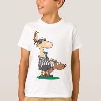 Un Arbitre Aveugle Frappant Un T-shirt Siffleur