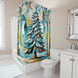 Un arbre de Noël illustration 2 - Rideau de douche