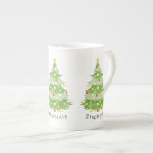 Un arbre de Noël personnalisé, un os de Chine Mug (Devant droit)