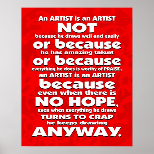 Un artiste est... Poster (Devant)