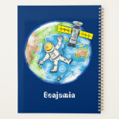 Un astronaute amusant dans l'espace et la bande de (Dos)