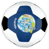 Un astronaute amusant dans l'espace et la bande de (Tourné)