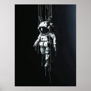 Un astronaute dans l'espace Galaxie Poster