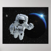 Un astronaute dans l'espace Terre Poster céleste (Devant)