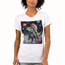 Un astronaute sur Dino dans l'espace T-shirt
