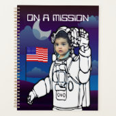 Un astronaute sur la lune Un garçon de l'espace ex (Devant)