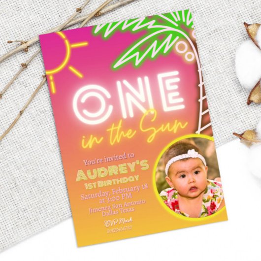 Un au soleil - 1er anniversaire Invitation