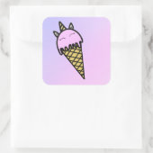 Un autocollant à cône de crème glacée unicorne mig (Sac)