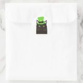Un autocollant de chat cool avec un chapeau vert (Sac)
