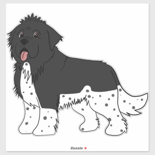 Un autocollant Landseer 3 Terre-Neuve (Feuille)