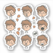Un autocollant pour un groupe de personnages d'ani (Devant)