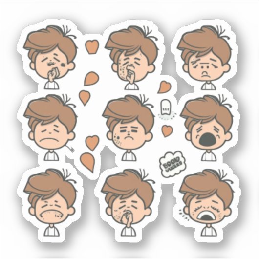 Un autocollant pour un groupe de personnages d'ani (Devant)