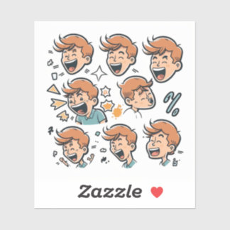 Un autocollant pour un groupe de personnages d'ani