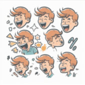 Un autocollant pour un groupe de personnages d'ani (Devant)