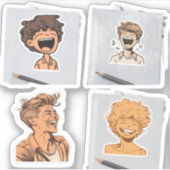Un autocollant pour un groupe de personnages fous  (Devant)