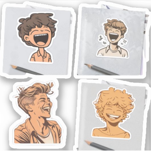 Un autocollant pour un groupe de personnages fous  (Devant)