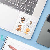 Un autocollant pour un groupe de personnages fous  (Ordinateur portable avec iPhone)