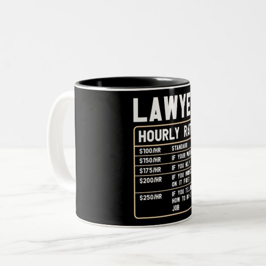 Un Avocat Amusant Note À L'Heure Deux Tons La Mug (Devant gauche)