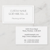 Un avocat Carte de visite élégant (Devant / Derrière)