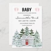 Un Baby shower à thème hivernal Invitation (Devant / Derrière)