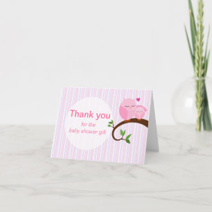 Un Baby shower Chouette Rose Merci