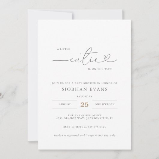 Un Baby shower moderne un peu mûr Invitation (Devant)