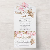 Un Baby shower Ours En Teddy Tout En Une Invitation (À l'intérieur)