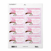 Un Baby shower Rose Favoriser Le Étiquette (Feuille entière)