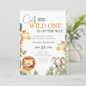 Un Baby shower Safari un peu sauvage Invitation (Debout devant)