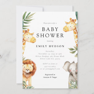 Un Baby shower Safari un peu sauvage Invitation
