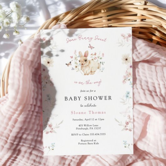 Un Baby shower Sucré Bunny Invitation