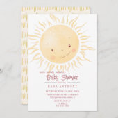 Un Baby shower Un Peu Soleil Invitation (Devant / Derrière)