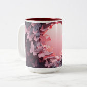 Un battement d'élégance : Mug de café papillon 3D (Devant gauche)