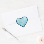Un beau coeur en Sticker bleu (Enveloppe)