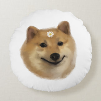 Un beau Coussin rond Cheems Shiba Inu