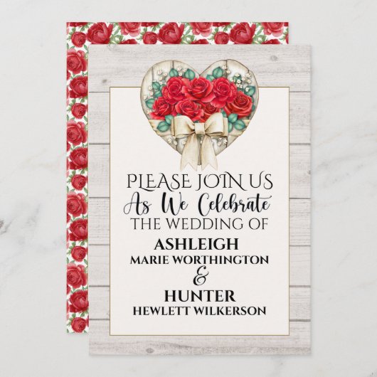 Un Beau Jour Pour Un Mariage - Invitation - Voir R (Devant / Derrière)